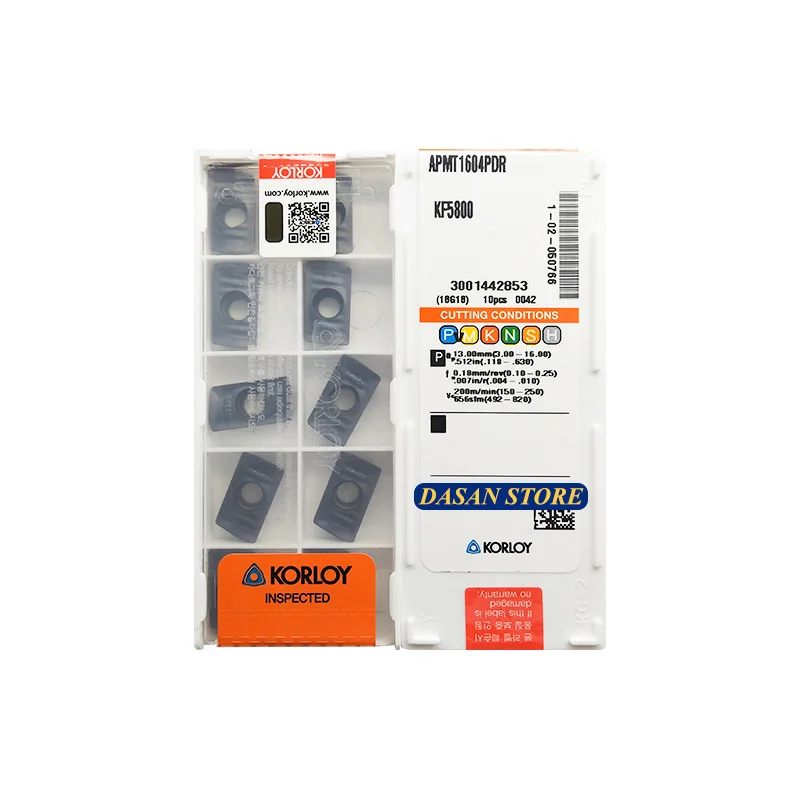 

APMT1135PDR KF5800 APMT1604 Original Korloy Carbide Indexable End Milling Turning Inserts Lathe Blade Cutter BAP300R BAP400R