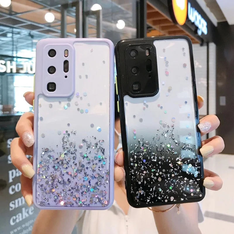 SUYACS градиентные блестящие чехлы для телефонов Huawei P40 Pro Mate 30 Nova 7 Nova7SE Защитная