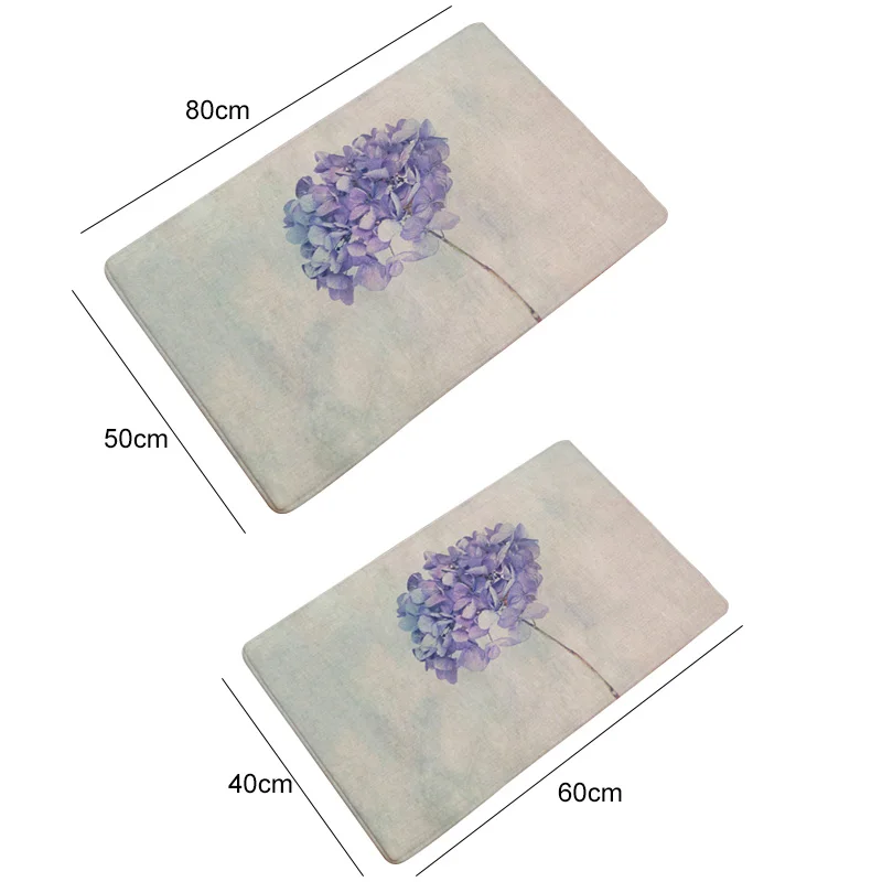 Carpet Entrance Welcome Mat Carpet Doormat Vintage Bouquet Printing Carpet Flannel Home Bathroom Kitchen Antislip Doormat