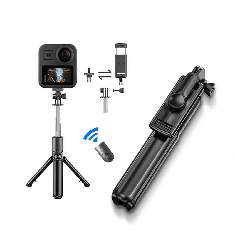 

Selfie Stick 4 in 1 Portable Bluetooth Wireless Tripod Foldable Monopods with Remote Control for Phone Stabilizer Gopro Cameras