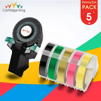 

Label Maker Tape for Dymo 9mm 3D Embossing Cassette Cartridge Tape Letter Label Printer Metox E-10 Embossing Labeling Machine
