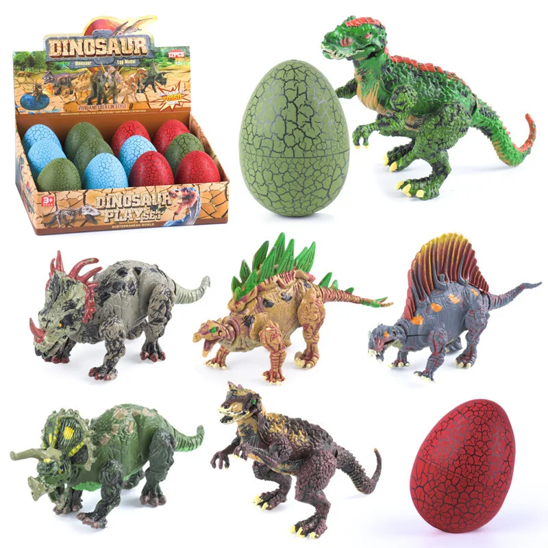 

Hot Sales Dinosaur Crack Egg Children Fight Inserted Educational Toy Movable Joint Dinosaur Toy Sets