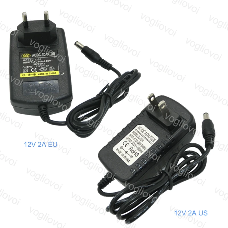 Vogliovoi Led Трансформатор 60 Вт 24 Вт 110/240 в US EU Plug DC12V импульсный светодиодный светильник 5050 3528 трансформатор источник питания