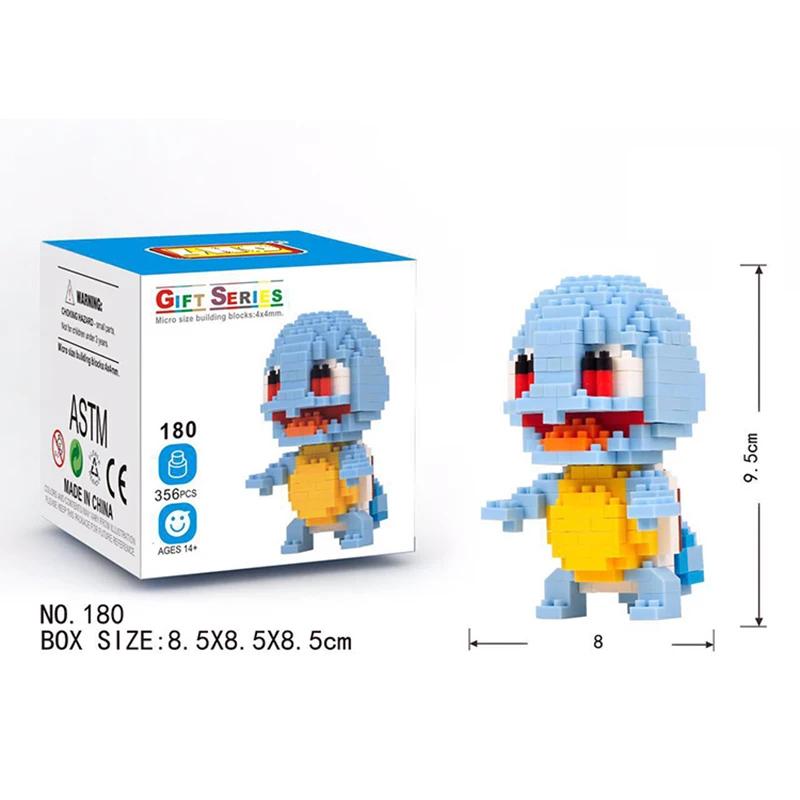 Мини строительные блоки 3D DIY микро кирпич тыкать подарок игрушки Покемон