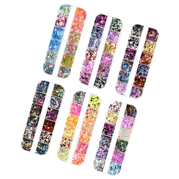 

6pcs Colorful Butterfly Shape Sequins Nail Ornament Stunning Holographic Nail Glitter Sequins