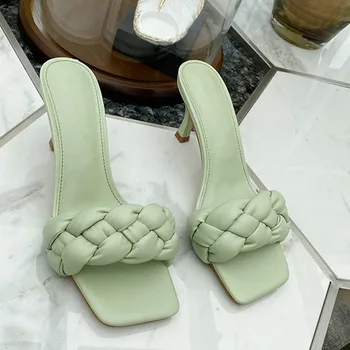 

2020 Summer Fashion Women Slippers Shoes Ladies Open Toe High Heels Sandals Female Flip Flops Slides Casual Sexy Mules Shoes