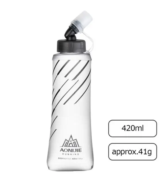 SD21-420ml AONIJIE 250 мл 500 мл мягкая колба складная бутылка для воды TPU бесплатно для бега гидратация Пакет Поясная Сумка жилет - Цвет: SD21-420ml