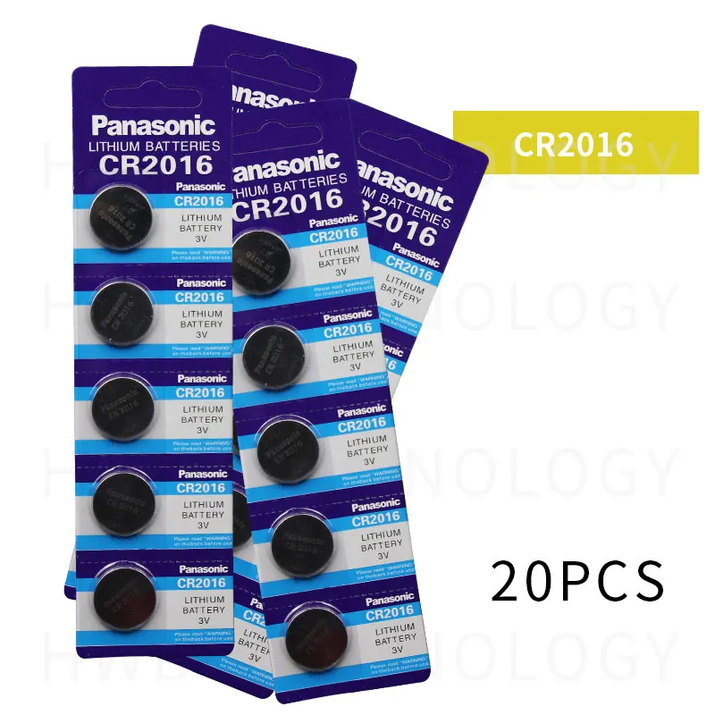 PANASONIC 20 шт. cr2016 BR2016 DL2016 LM2016 KCR2016 ECR2016 3 в кнопки сотового монета литиевые батареи для часы-игрушка автомобиль