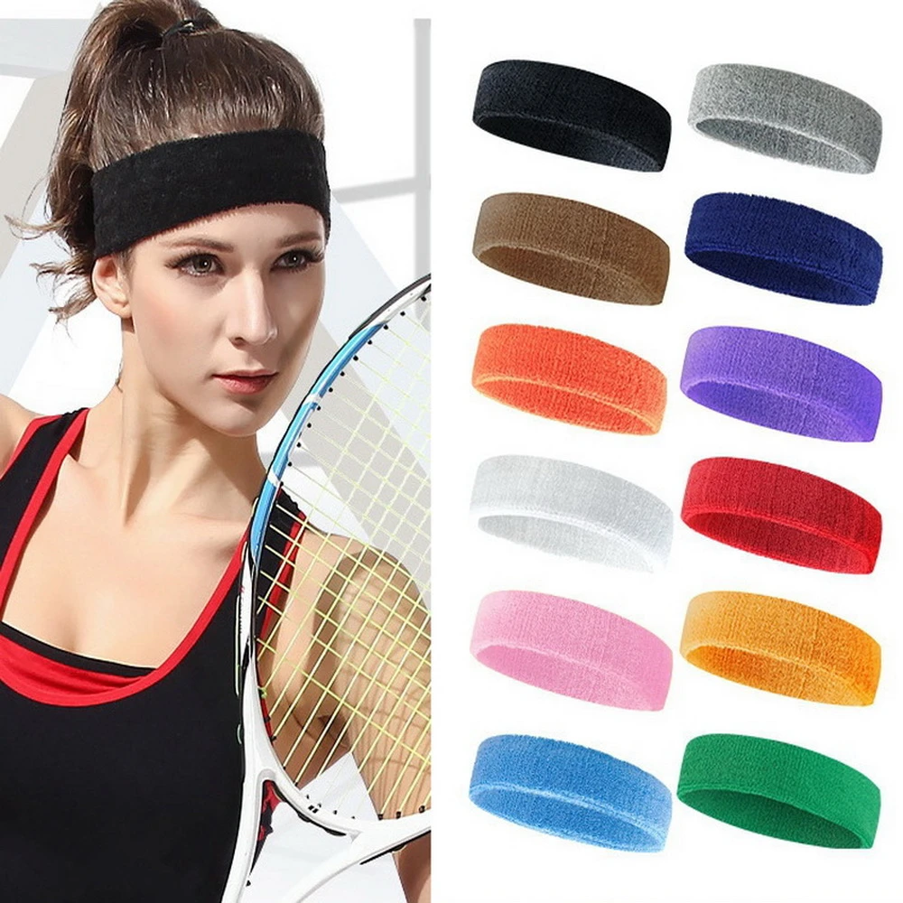 Sport's Cotton Mens Sweat Sweatband Headband Yoga Gym Stretch Head Band Hair/Aut