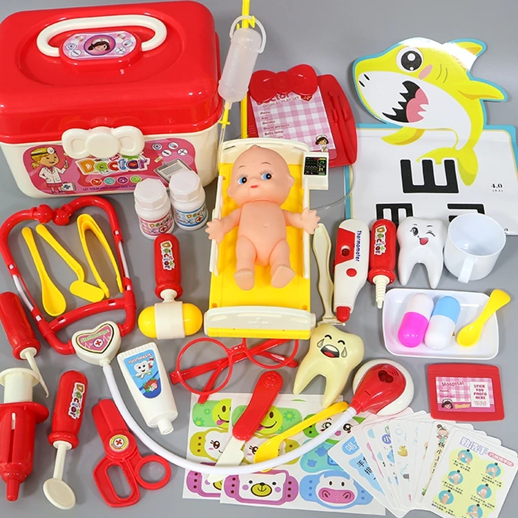 Children\'s Toys Girl Nurse Games Kids Doctor Dentisit Toys Medical Supplies Stethoscope Hospital Play Doctor Set for Children