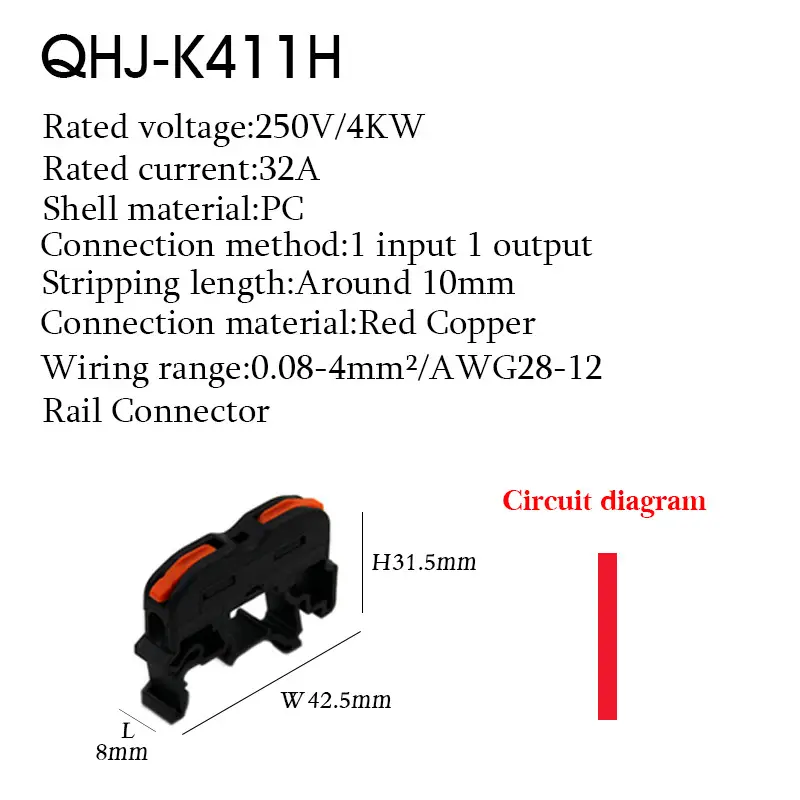 Wire Electrical Connectors Din Rail Type Fast Universal Compact Conductor Wiring Cable Connector LED Push-in Butt Terminal Block - Image 18