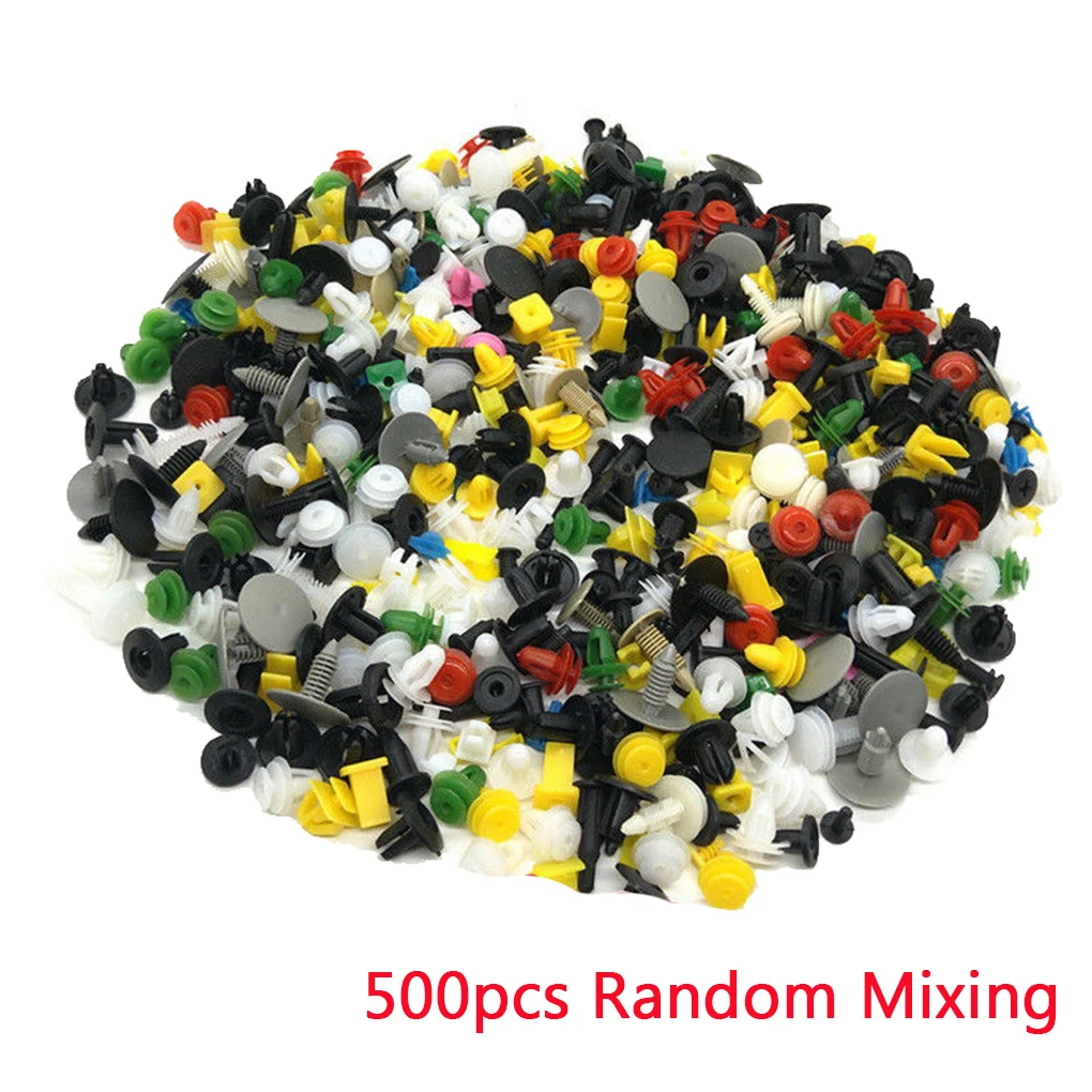 500PCS 500 шт/1000 шт Универсальный Автомобильный зажим для бампера смешанный фиксатор для автомобиля заклепка Дверная панель крыло лайнер для автомобиля Стайлинг - Название цвета: 500PCS