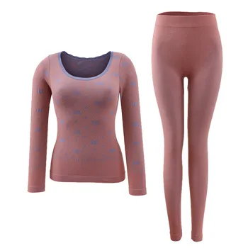 

2 pieces thermal underwear sexy lace full sleeves and Trousers long Johns for women home service winter warm pants sleepwear