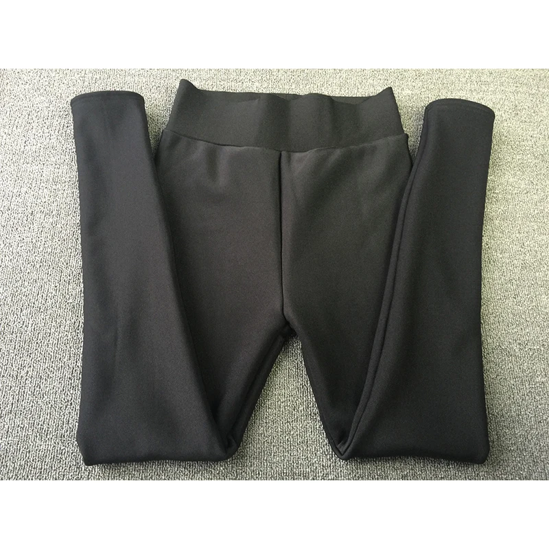 Nine pants Кашемировые леггинсы для женщин; сезон зима-осень; теплые обтягивающие плотные брюки; бархатные женские черные блестящие леггинсы для женщин; большой размер - Цвет: Nine pants