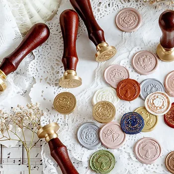 

Creative letter fire paint seal Free match with vintage stamps sealing wax Accept customization logo