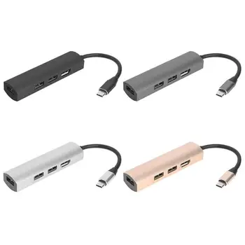 

4 in 1 Multi-function USB TYPE-C HUB Aluminum Alloy Shell for High-grade Aviation 4 Ports Splitter Extension Docking Station