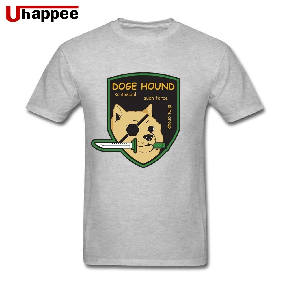 Индивидуальные Doge Hound металлические шестерни Твердые Рубашки мужские пользовательские футболки с коротким рукавом Ультра хлопок o-образным вырезом рубашки - Цвет: Серый