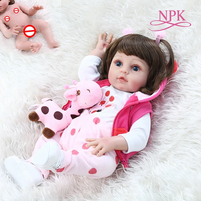 48cm Baby Doll Bebe Reborn 100% Silicone Panda Brown Eye Can Take Bath Sent  from