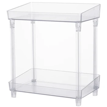 

Dressing Table Storage Rack Two-Layer Cosmetic Box Lipstick Hollow Storage Box Breathable Storage Box Double Transparent Rack