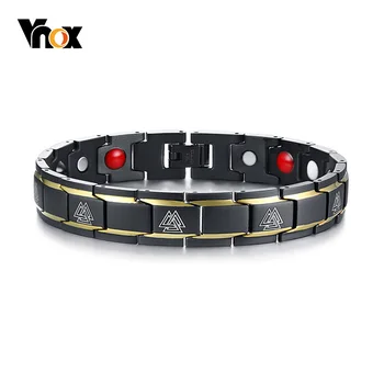 

Vnox Germanium Magnetic Bracelets for Men Viking Bangle Stainless Steel Power Bio Energy Male Jewelry Nordic Amulet Pulseira