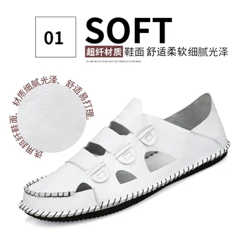 

2020 New Trend Beach Sandals for Men Hand Made Man Roman Sandals Slip-on Walking Men Sandals Summer Hole Sandals Man Plus Size