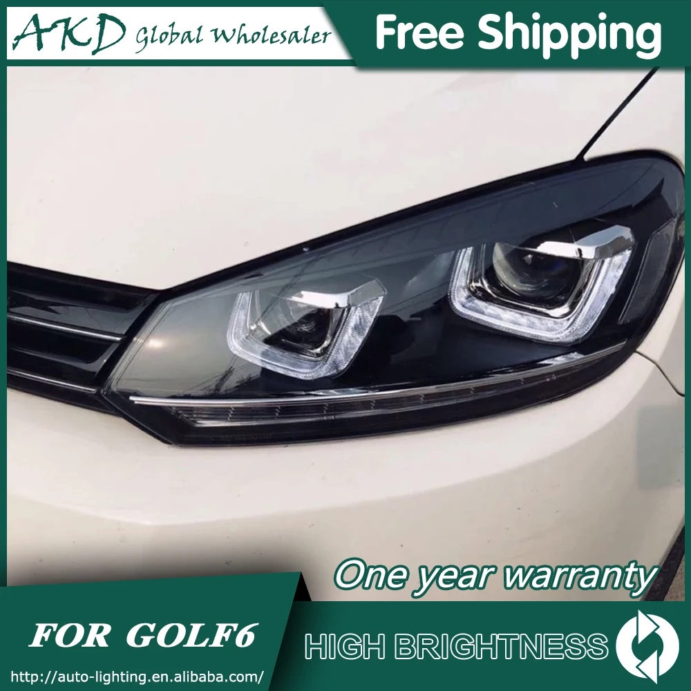 Головной светильник s для автомобиля VW Golf 6 2009-2012 GOLF6 DRL Дневной ходовой светильник светодиодный Биксеноновая лампа противотуманный светильник s тюнинг автомобильные аксессуары