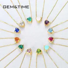 Gem& Time,, 12 цветов, камень рождения, Подвеска для женщин, Стерлинговое Серебро 925 пробы, ожерелье с подвеской SN0119