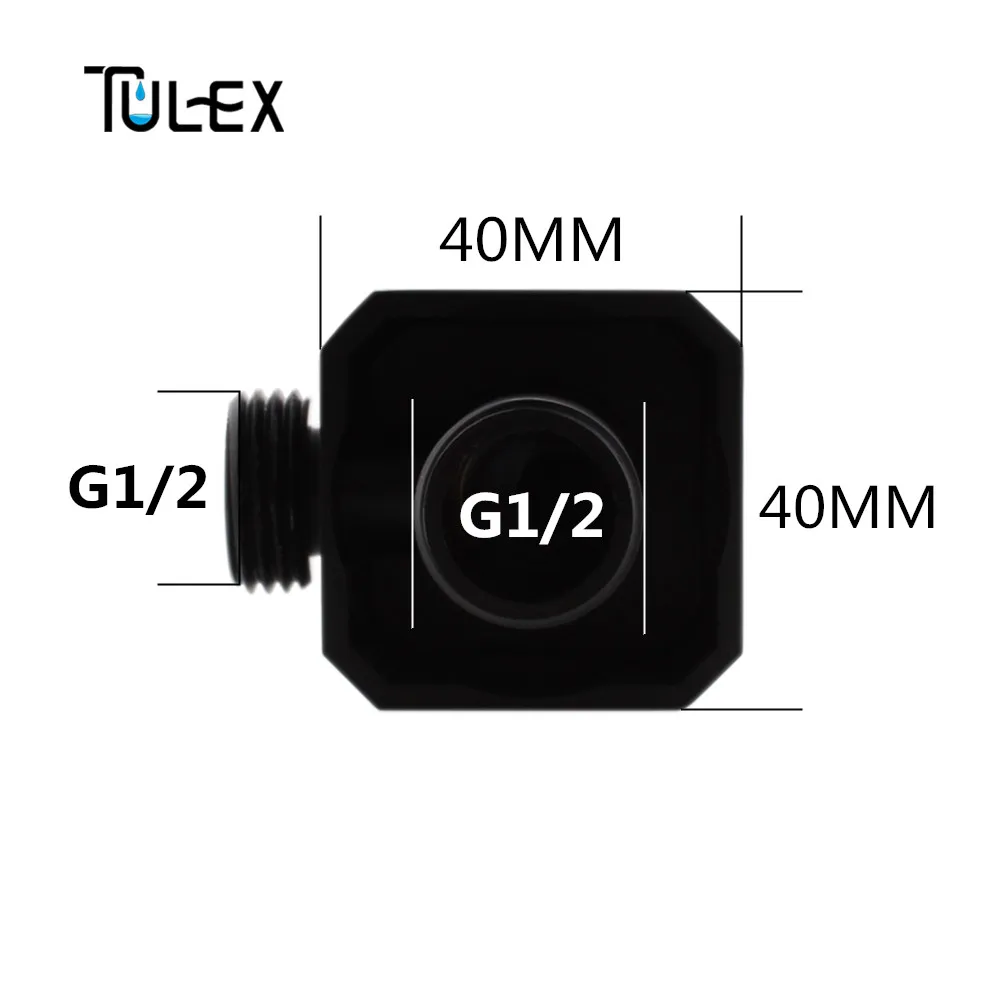 TULEX черная насадка для душа, аксессуары для ванной комнаты, октогональная ванная комната, настенный соединитель, кронштейн для ванной комнаты, локоть трубы