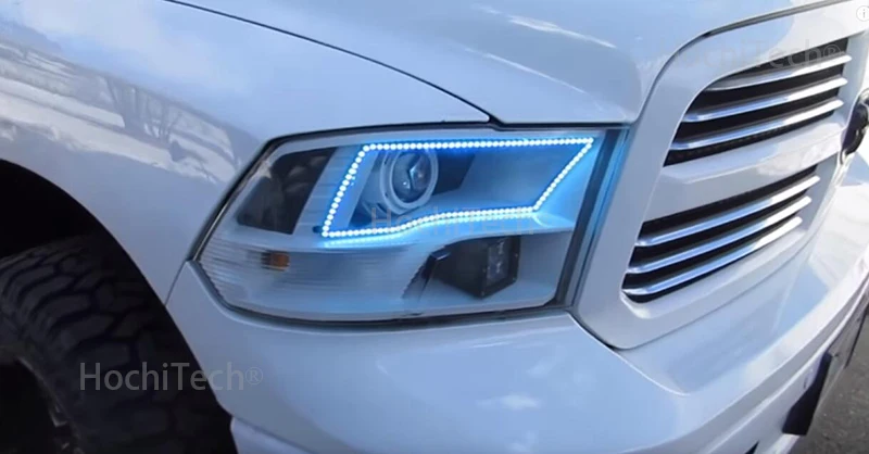 Для Dodge Ram 1500 2500 3500 4500 5500 2009- Angel Eye светодиодное кольцо с ореолом RGB многоцветная Спортивная фара наборы