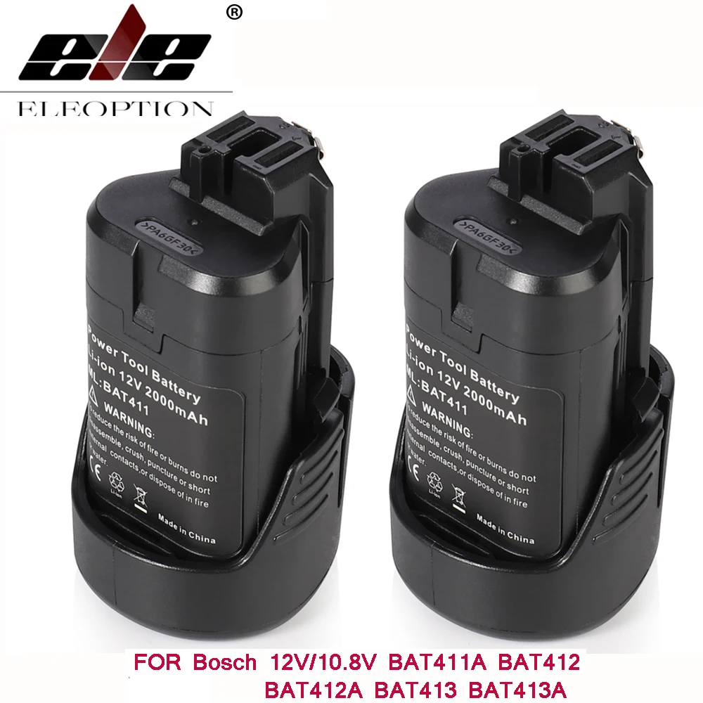 2 шт./упак. Батарея для Bosch BAT411 Батарея 12V 2.0Ah литий-ионный BAT411A BAT412 BAT412A BAT413 BAT413A