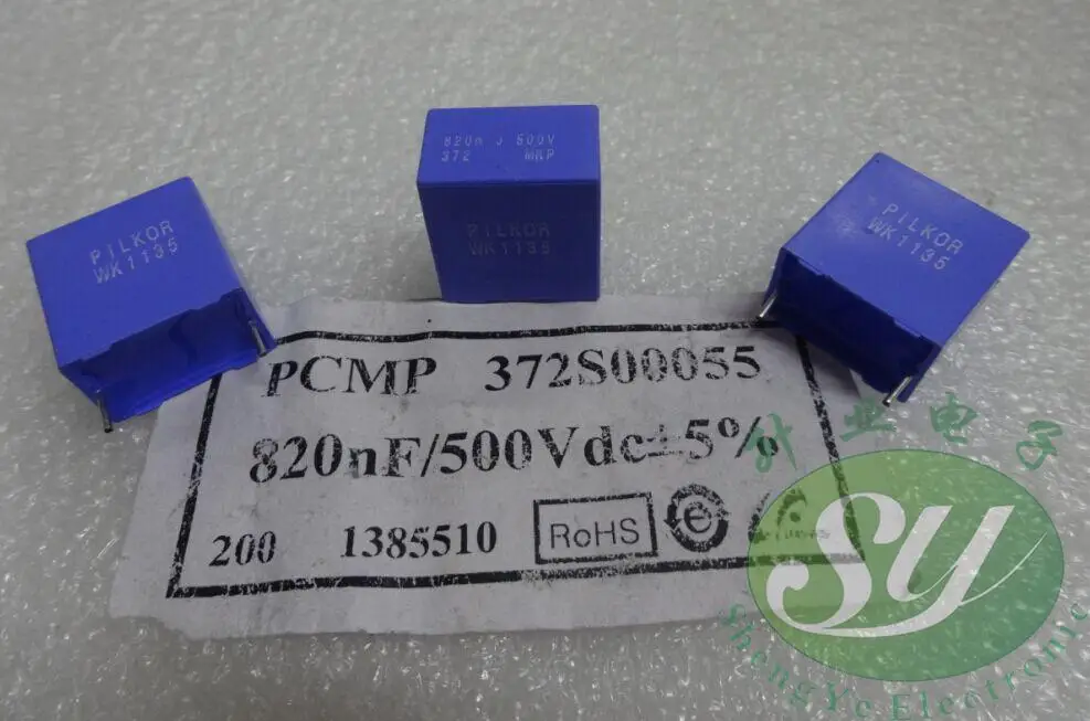50 шт. PILKOR MKP372 0,82 мкФ/500 В 820NF u82 824 пленочный конденсатор 15 мм