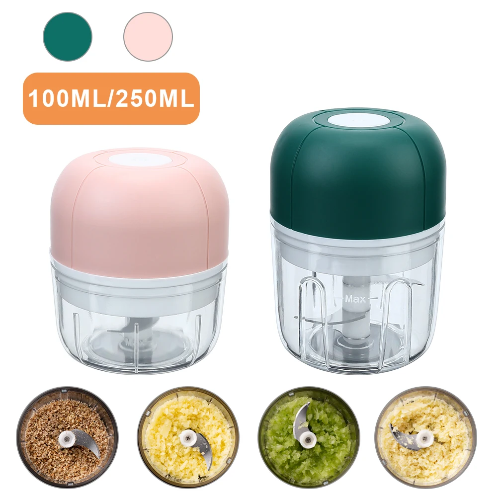 Ginger Masher Machine Chili Vegetable Crusher 100/250mL Mini Electric Garlic Chopper Kitchen Tools USB Charging