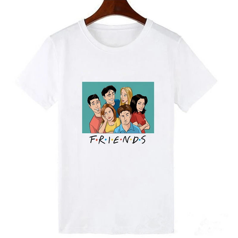 Яркие друзья, футболка для ТВ-шоу, Joey camisetas verano mujer, ulzzang harajuku, уличная футболка большого размера - Цвет: 19bk381-white