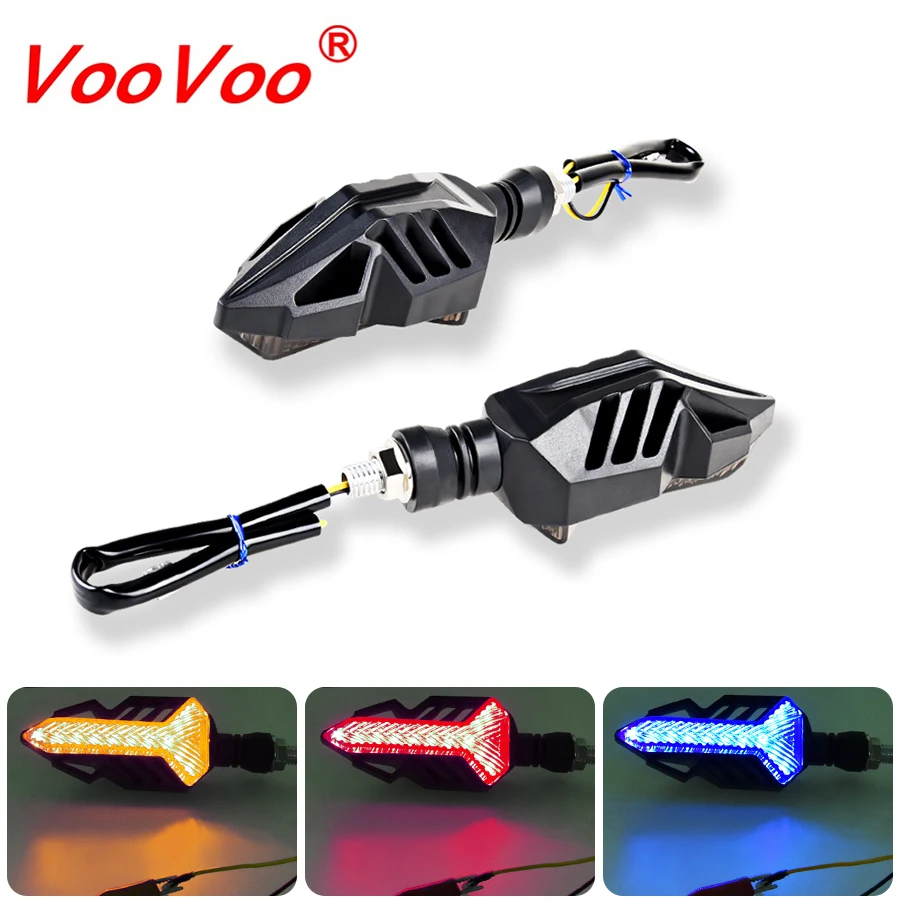 VooVoo 1 шт., светодиодный светильник для мотоцикла с сигналом поворота, мигающий индикатор, гибкий задний стоп-сигнал, 12 В, желтый, красный