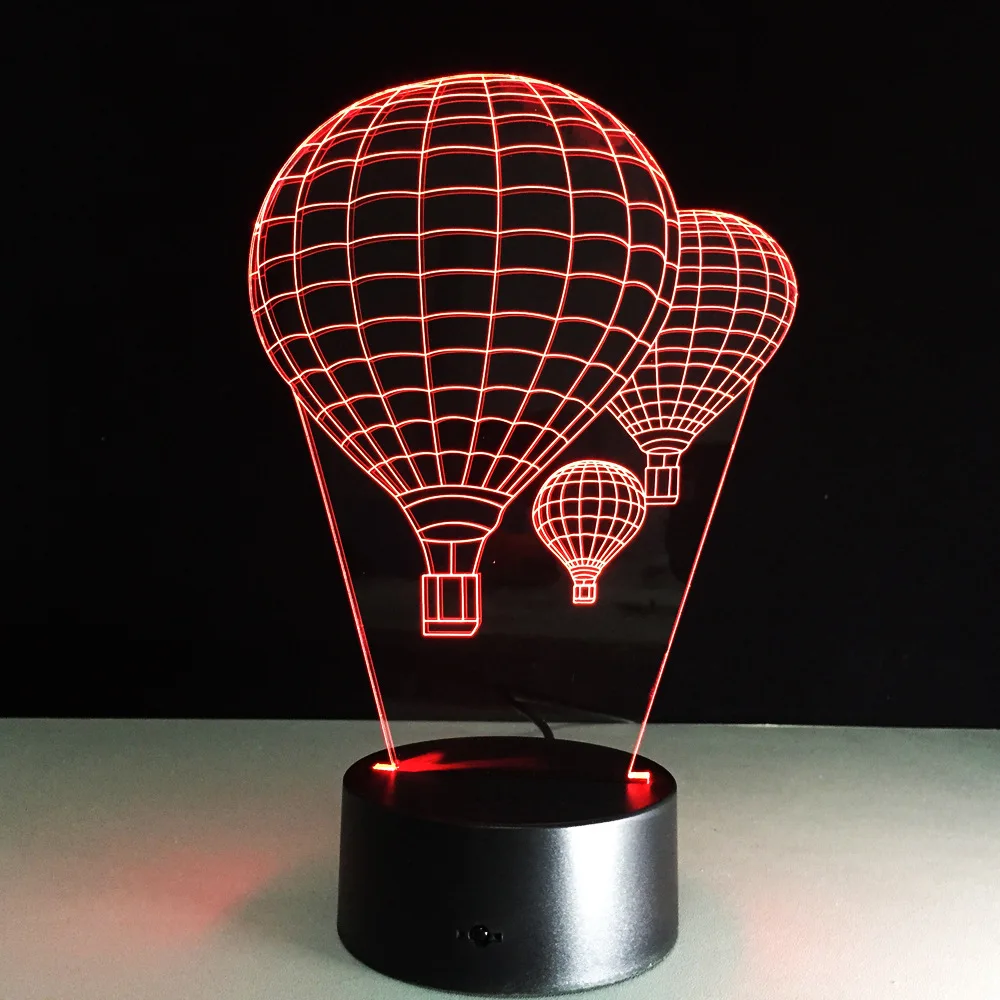 

7 Color Hot Air Balloon Lamp 3D Visual Led Night Lights for Kids Touch USB Table Lampara Lampe Baby Sleeping Nightlight Puffi