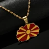 North Macedonia Map Pendant Necklaces For Women Girls Pendant Chain Jewelry 4