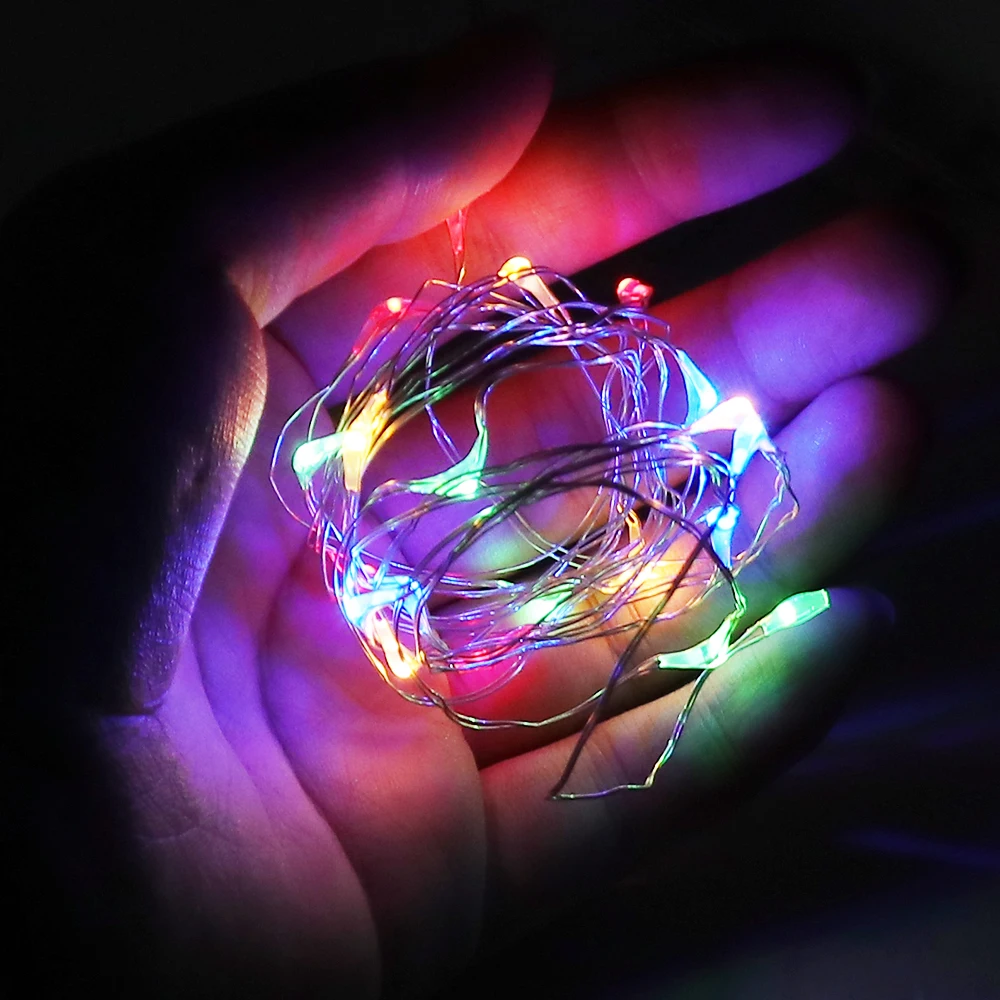 LED String Light Copper Wire Fariy Light, Battery Operated Garland Decoration Lights 2M 20LED 4M 40LED Wedding Christmas Light