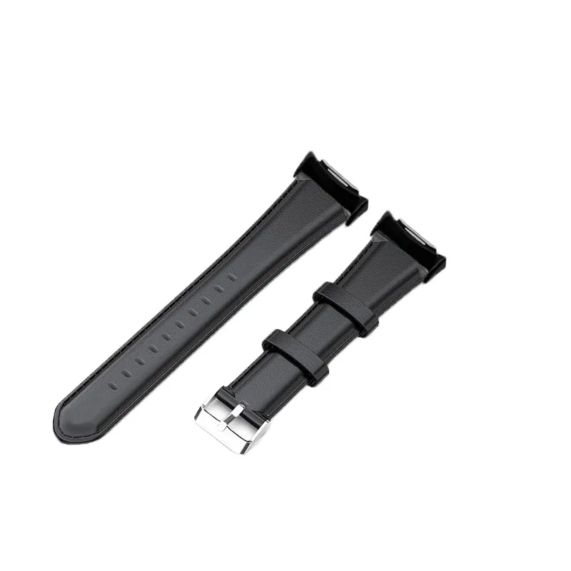 Сменный ремешок для часов для samsung gear Fit2 SM-R360 gear Fit 2 Pro SM-R365 ремешок кожаные аксессуары для смарт-браслета - Цвет: Черный