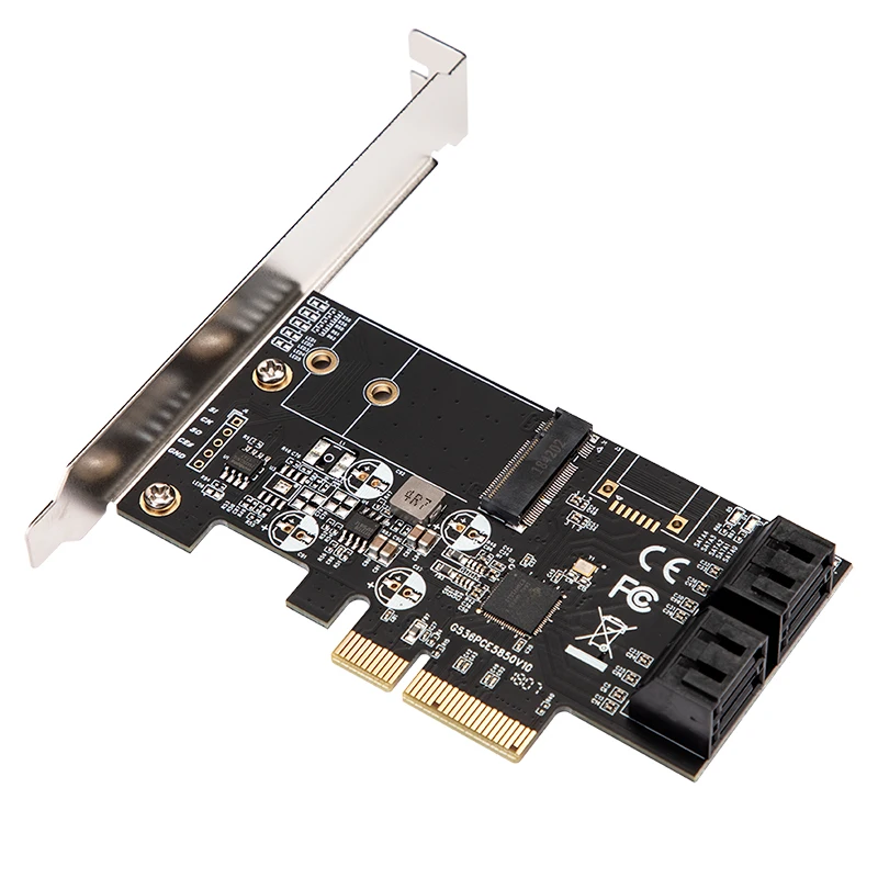  PCI Express SATA 3 Controller Karte PCIE zu M2 Adapter M.2 NGFF 4-Port SATA III 6 GB/s Expansion ka