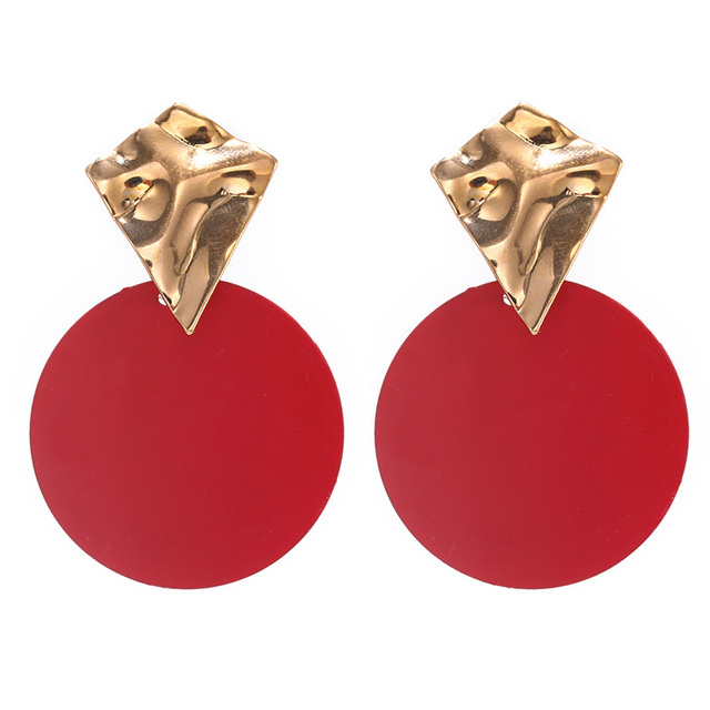 Black Round Metal Earring for Women Gold Shiny Smooth Long Drop Earrings 2019 Fashion Statement Jewelry Pendientes Bijoux
