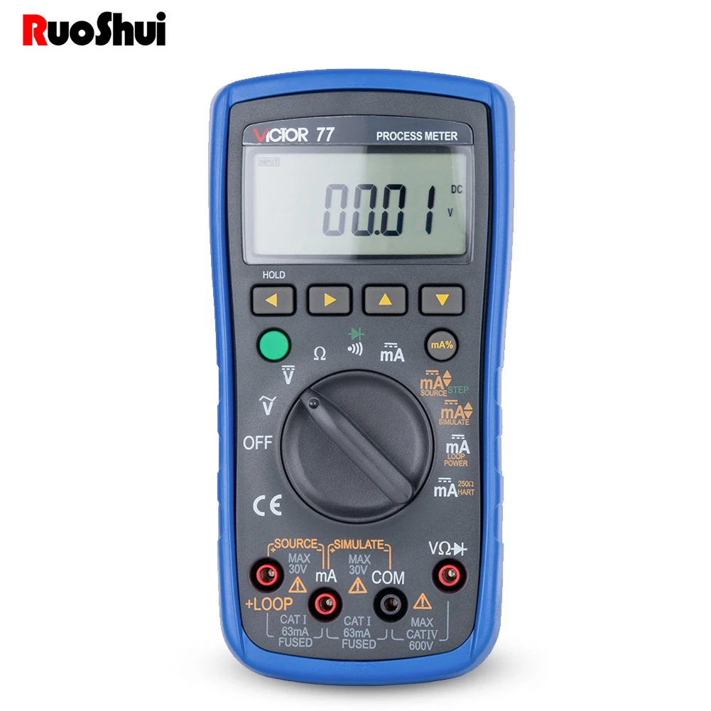RuoShui VC77 Digital Multimeter 2 In 1 4 20mA Signal Output Multimeter