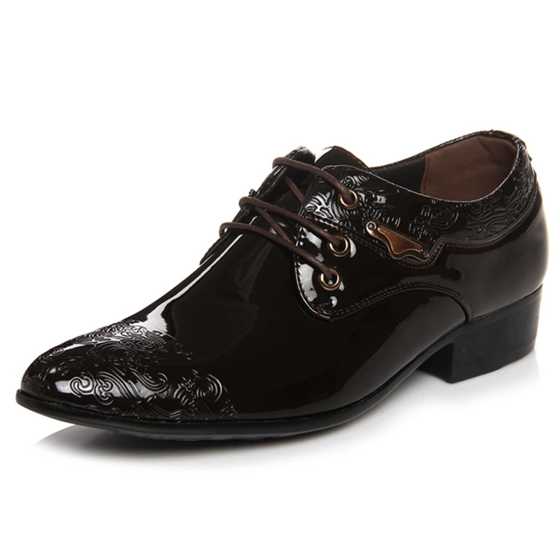 

New Men Dress formal shoes men's Handmade business shoes wedding shoes Big Size Leather Lace-up Male