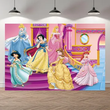 

SeekPro Princess Snow White Belle children kids Banner Photo Background Printed Studio Professional Indoor Photographic Backdrop