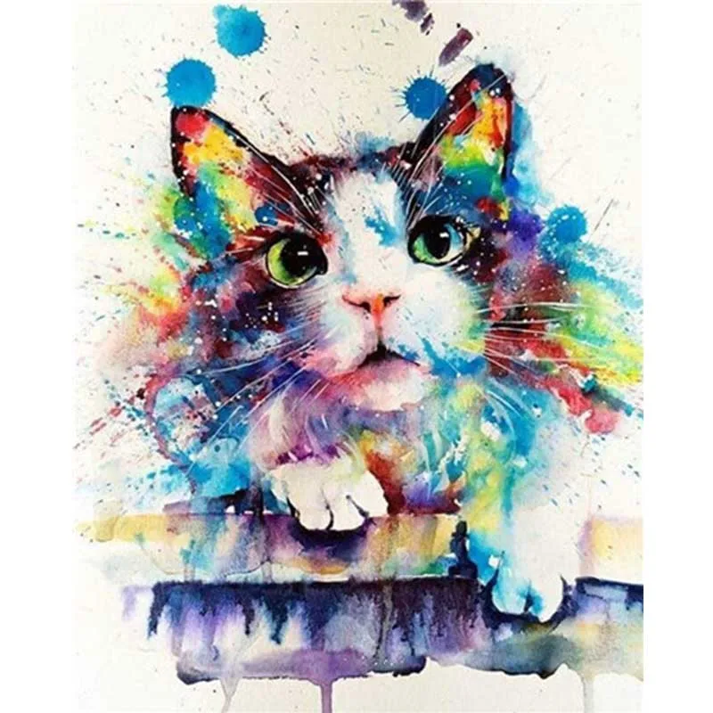 

Drawings Animal Cat Pictures By Numbers Hand Painted Canvas Oil Paintings For Cuadros Decoracion Salon Christmas Gift