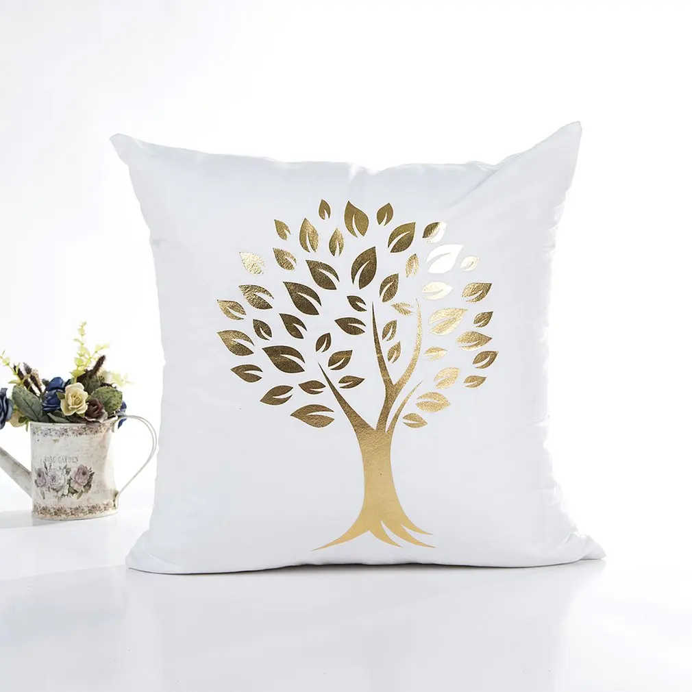 Christmas Series Bronzing Comfortable Linen Polyester Home Decorative Pillows Cover for Pillowcase