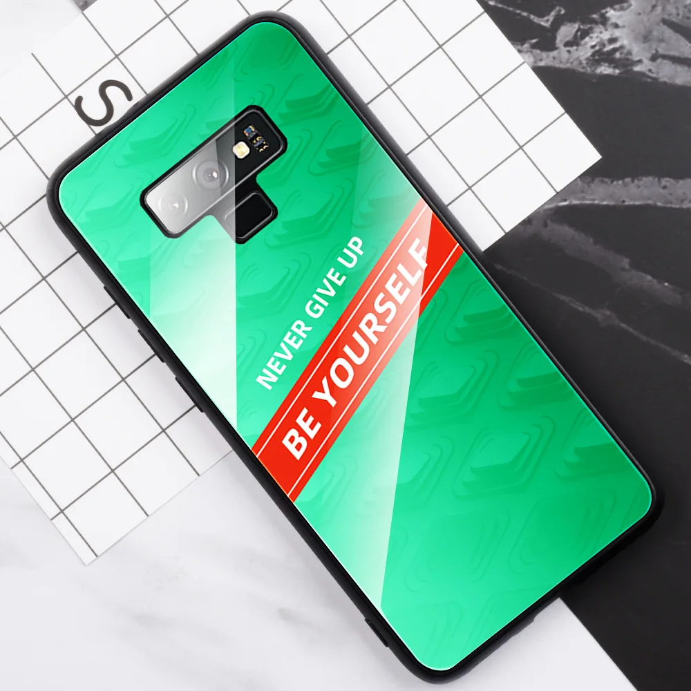 Никогда не оставляйте чехол для samsung Note 10 Note 10 Pro Note 8 Note 9 S10 S10 Plus A10 A30S A50S A80 A90 слова вдохновили стеклянную капу