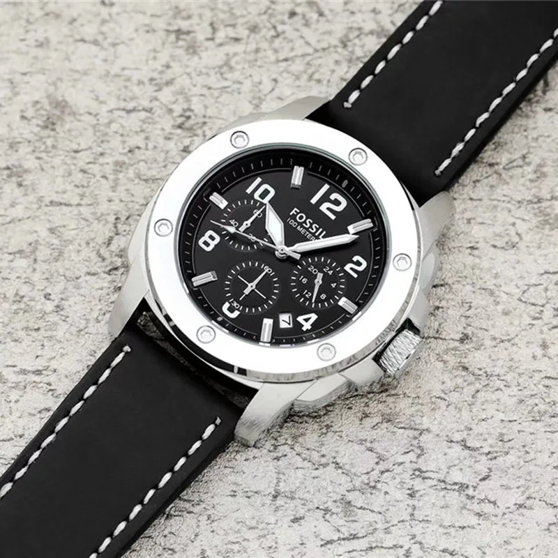 

FOSSIL Mens Watches Brand Quartz Wrist Watch for Men Chronograph Watch with Leather Strap relojes hombre 2019