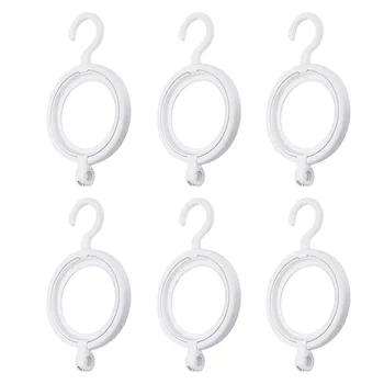 

6pcs Neck Ties Portable Foldable Space Saving Home Organizer Hanger Wall Hat Rack Closet Scarf Office Bathroom For Door White