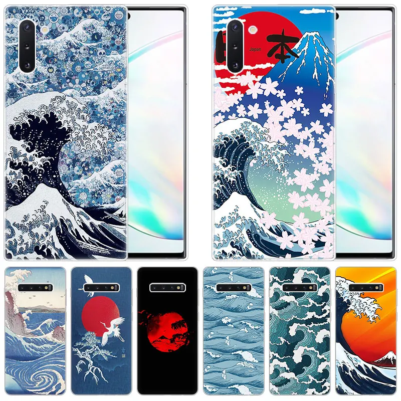 

Japanese Art The Great Wave Silicone Case for Samsung Galaxy Note 10 Pro 9 8 5 M30S M40 S10E S10 5G S9 S8 Plus S7 S6 Edge S5