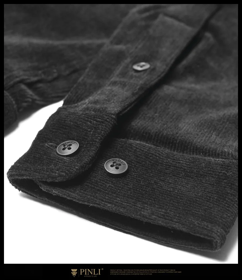Camisas Para Hombre Camiseta Masculina Pinli осень Новая мужская Вельветовая Повседневная рубашка с длинными рукавами, украшенная узором B193413274